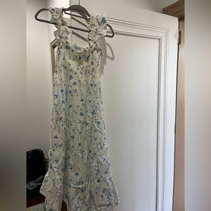 Hill House Home Ellie White Blue Floral Nap Dress Small